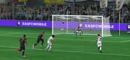 Maradona's in-game action while scoring a finesse goal with his weak foot (Image via EA Sports)